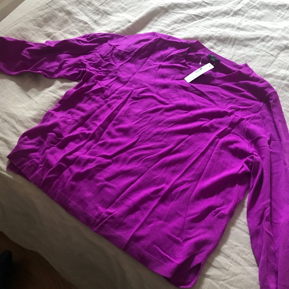 J. crew bright purple cashmere sweater.
